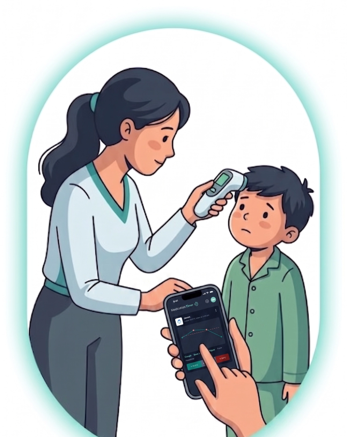 Smart fever symptom tracking
